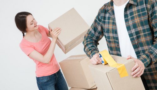 Local removals team working in a Tooting residential block