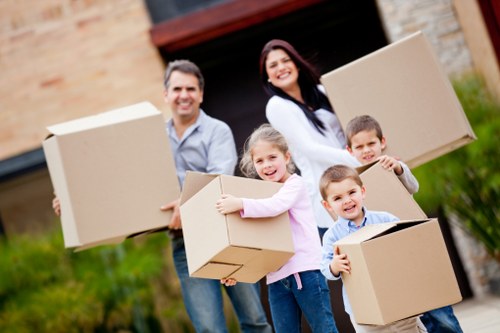 Careful loading of business items during a Tooting relocation